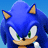 Blue anthropomorphic hedgehog with green eyes and brown-tipped ears, next to red sports car on white background with 'hot ride' text.