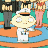 Animated contact sheet of a cartoon character in white uniform with captain's hat performing sequential hand gestures against teal and orange background with standing figures behind.