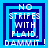 Four identical pixelated display text within nested blue squares on a blue background