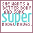 identical pixelated text-based icons showing "SHE WANTS A BETTER BODY AND SOME super MODEL MOVES." with small cyan symbols below the text