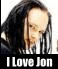A person with long dark hair and a white shirt appears in three with text reading "I Love Jon" below each