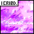 Four- with pixelated purple and pink background; top-left text "ICRIED.", bottom-left text "LAUGHING IS BETTER"; show subtle color shifts in background