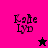 A split-screen animation shows 'Kate Lyd' text on pink and purple backgrounds with a black star above a pink star.