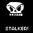 Pixelated skull icon with crossed bones above text, displayed in a with repeated elements