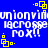 Blue background with repeated white text and yellow square patterns, no visible animation changes.