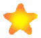 Two pixelated star shapes side-by-side on gray background; left star has orange-yellow gradient, right star is solid yellow.