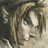 Pixelated close-up of a character with light brown hair and blue eyes, set against a dark background.