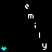 Pixelated text 'emily' in white letters on black background with cyan heart symbols scattered around, some forming vertical stacks.