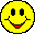 Two yellow pixelated smiley faces side-by-side, one with a standard grin and the other sticking out its tongue.