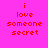 Red pixelated text 'i love someone secret' on a pink-to-blue gradient background with two distinct color variations.