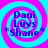 Four identical pixelated icons arranged in a , each with blue text on a pink and cyan spiral background