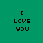 Four identical pixelated text on a green background, each displaying "I LOVE YOU" with one highlighted by a cyan bar
