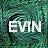 Two side-by-side animated frames of a buddy icon featuring the text 'EVIN' over a green pixelated background with dark curved shapes.