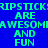 Pixelated text repeats across a blue background with green and cyan lettering, forming a of phrases