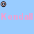 Light blue background with four circular pixelated icons and repeated pink text reading "Kendall Kendall" in two