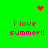 Green background with pink text reading 'i love summer!!' and red pixelated symbols at top corners and center.