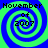 Four identical pixelated spiral patterns with blue and green hues, each containing text reading "November of 2007" in black block letters.