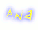 Yellow stylized text 'ANA' with blue glow on white background, showing animation progression from faint to intense and back to faint.