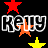 Animated contact sheet showing six frames of a buddy icon with repeating text and stars on black background.