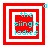 Four red square frames with white borders contain cyan text reading 'the single ladies' in pixelated font, each frame showing a different layered square configuration.