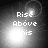 Four grayscale display 'Rise Above This' text with varying light effects and lens flares across each frame