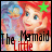 A 48x48 pixel animated contact sheet showing three frames of a Little Mermaid-themed buddy icon with Ariel's face, text, and star symbols changing between frames.