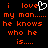 Pixelated text in orange on black background with a white heart symbol replacing the 'o' in 'love' on the left side.