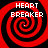 Four identical red and black spiral patterns with white text reading HEART BREAKER overlaid on each, arranged in a