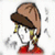 Pixelated cartoon character with brown cap, red shirt, and yellow earrings in three sequential poses showing head movement.
