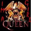 A static icon featuring a golden eagle with outstretched wings above a skull flanked by two lions, with red text reading "I'M A GIRL" and "QUEEN" on a black background.