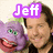 six shows a person with dark hair and a purple puppet-like creature, with text labels changing across frames