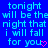 Blue background with cyan pixelated text reading 'tonight will be the night that i will fall for you' and a pink heart symbol at the bottom right.
