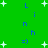 Green background with scattered white plus signs and blue text characters forming repeated patterns.