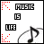 Four display 'MUSIC IS LIFE' text with alternating black and red color schemes, musical note symbols, and corner dot patterns