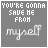 Gray background with white text 'YOU'RE GONNA SAVE ME FROM myself' where pink highlights shift across letters in a sequential animation.