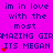 A static image with a bright purple background displays repeated text in dark blue and red, featuring 'im in love with the most AMAZING GIR' and 'ITS MEGAN' alongside small red heart symbols.