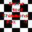 Red text 'Elaine Noel Shimmoms Rox :]' on black-and-white checkered background with two distinct patterns