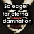 A pixelated image of a skeletal figure with raised arms, displaying text overlays on its chest and mouth area.