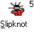 A 3x3 contact sheet of an animated Slipknot-themed buddy icon showing a pixelated mascot with red arms and black head, repeated across frames with orange "HELP ME" banners appearing in the lower sections.