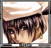 identical cartoon-style character portraits with a white head covering, dark hair, and gold hoop earrings, each labeled 'KNIGHT' below