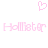 Pixelated pink heart above two instances of 'Hollister' text on white background.