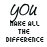 12 displays variations of the phrase 'you make all the difference' with a pink star hanging from each 's top-left corner