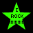 Four green star-shaped icons with 'I ROCK' text and exclamation marks, two showing pixelated animation frames.