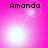 Four- of pink background with white light effects and black text reading Amanda at top-left in each