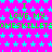 A static image with a bright pink background covered in light blue stars, featuring repeated green text reading "I LOVE MY ONESKILLET" across multiple