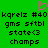 Green background with pink heart symbol above black text repeating 'kqrelz #40 gms sftbl state<3 champs' in two