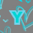 A static image with a gray background featuring repeated cyan heart outlines and scattered small bird shapes, overlaid with large cyan letters spelling 'YADIR' in two