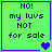 Green square with blue border displays text 'NO! my luvs NOT for sale' and animated heart symbols changing from single to double to two separate hearts.