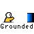 Pixelated character in yellow shirt with white head gestures toward blue, white, and black rectangular objects while text bubbles read "TURN OFF THAT T.V.!!" and "DAMNIT!!" over gray background.
