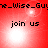 Red background with pixelated text and light effects, four identical showing 'join us' text and 'e_Wise_Guy' header with shifting light spots